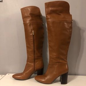 Tommy Hilfiger over the knee brown leather boots